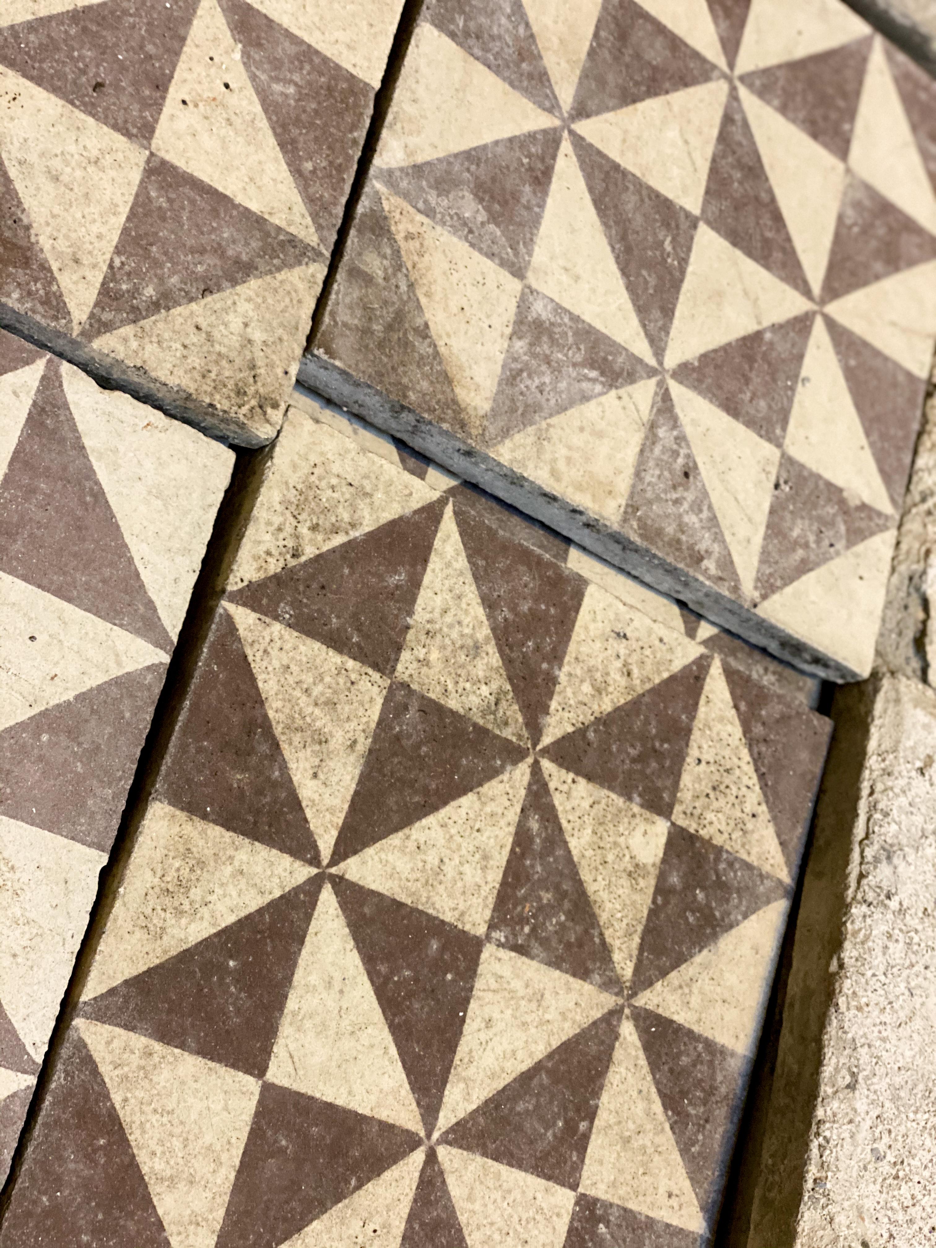 geometric tile white