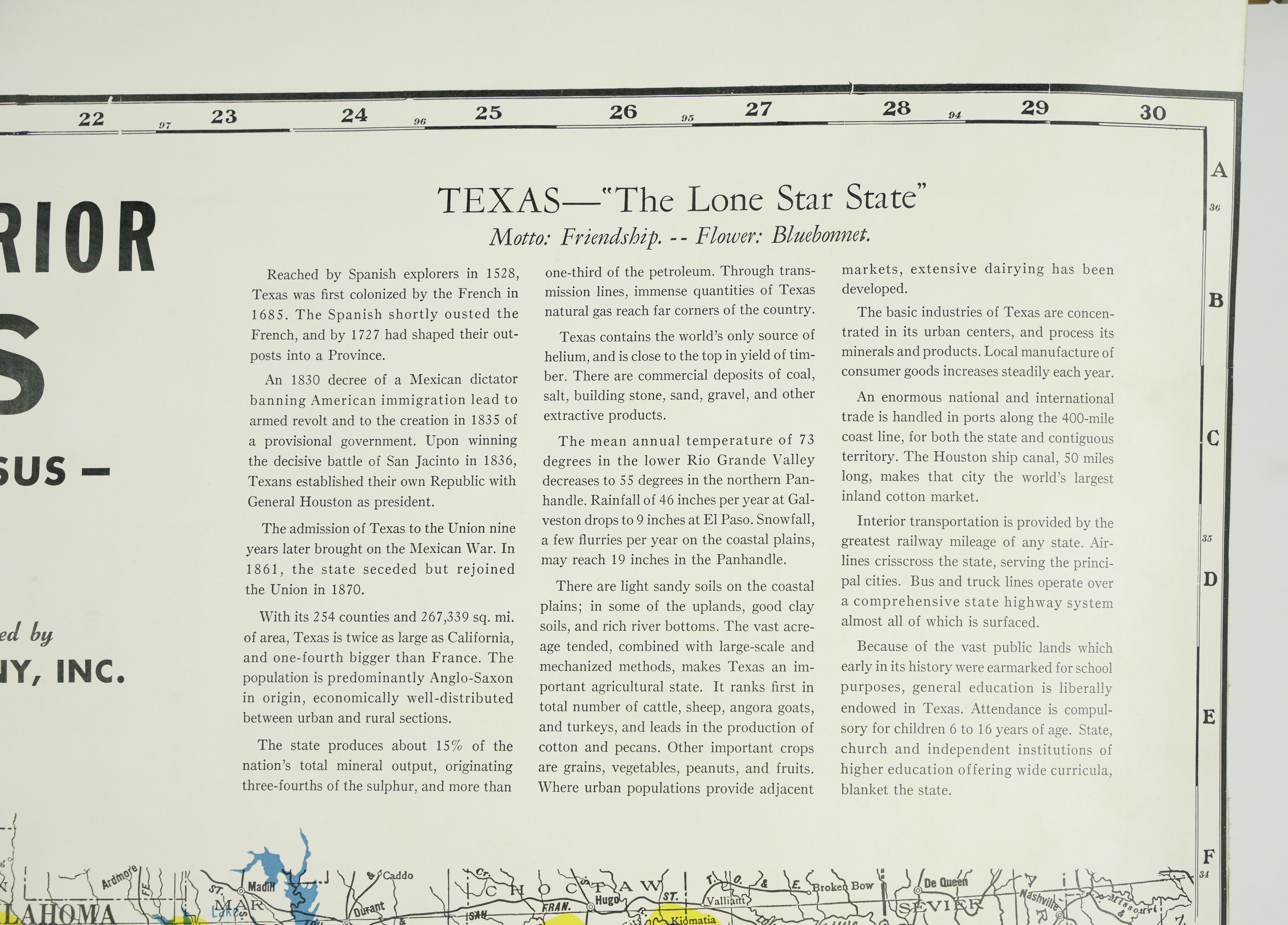 1850-1960 Cram's Superior Latest Federal Census Texas Karte, Texas (amerikanisch) im Angebot