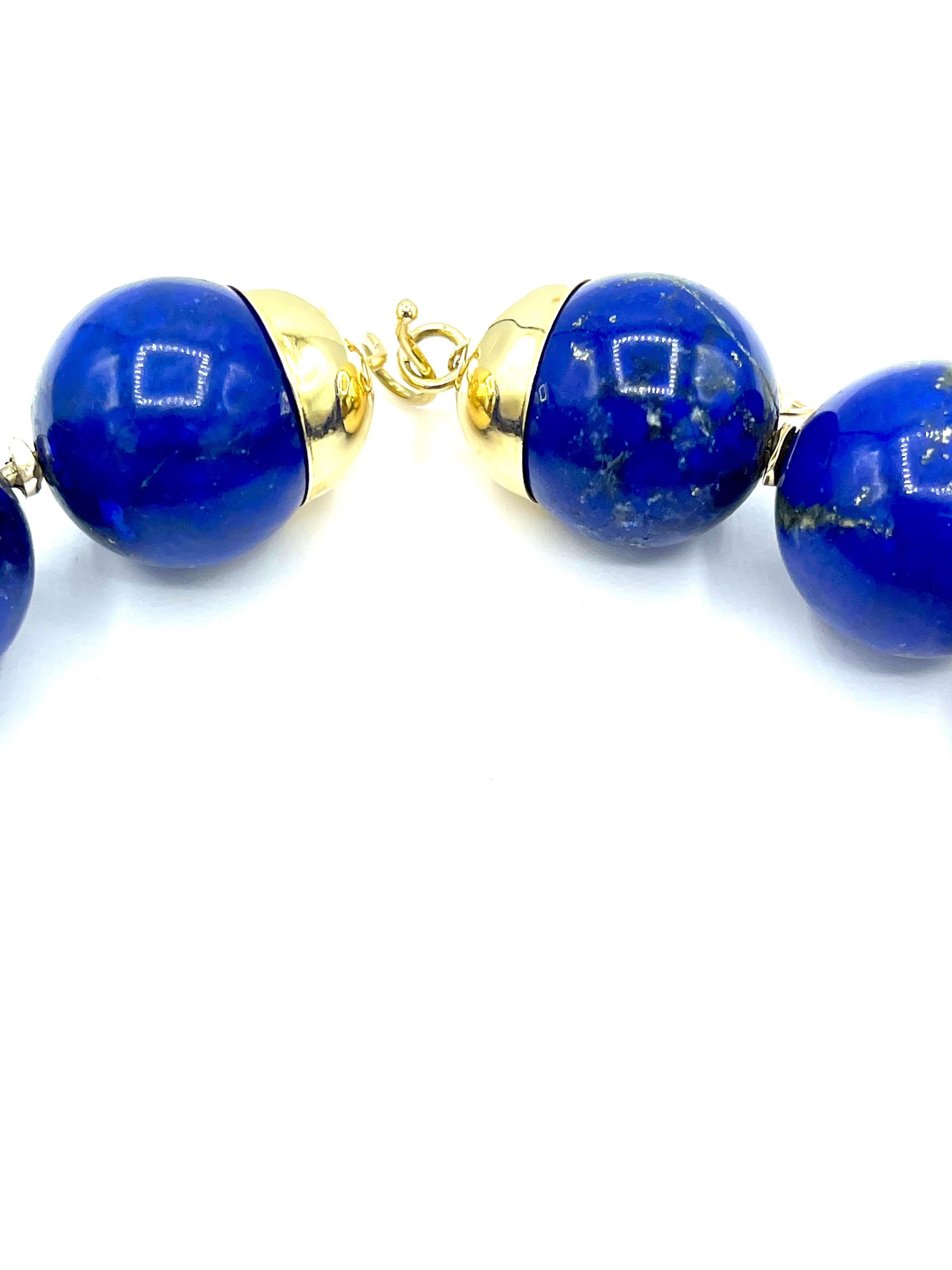 Lapis Lazuli and 18 Karat Yellow Gold Necklace In Excellent Condition In Chevy Chase, MD