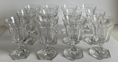 1850 American Blown Flint Glass Water Goblets, S/12