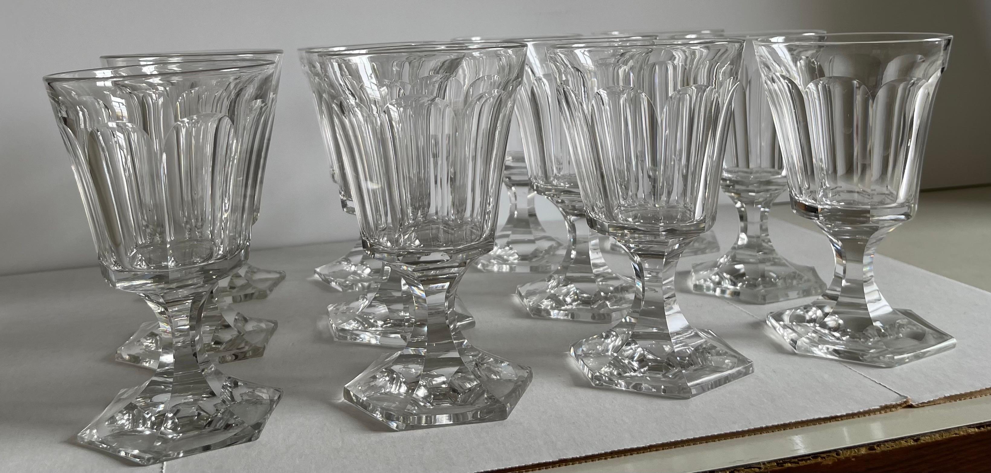 Classico americano Calici da acqua in vetro soffiato americano del 1850, S/12 in vendita