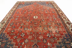 1850 Antique Bakhsayesh Heriz Serapi Rug Handmade Geometric Overall 305cmx396cm