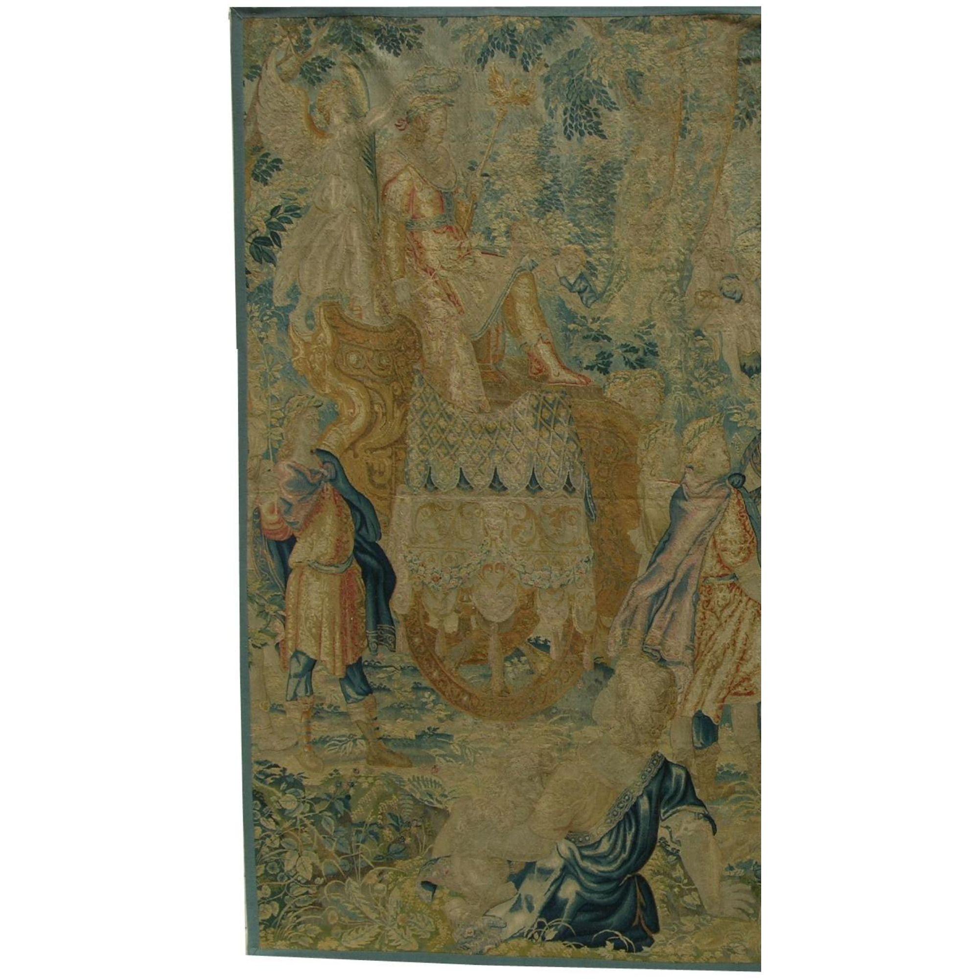 Unknown 1850 Antique French King Ceremony Tapestry 10'5