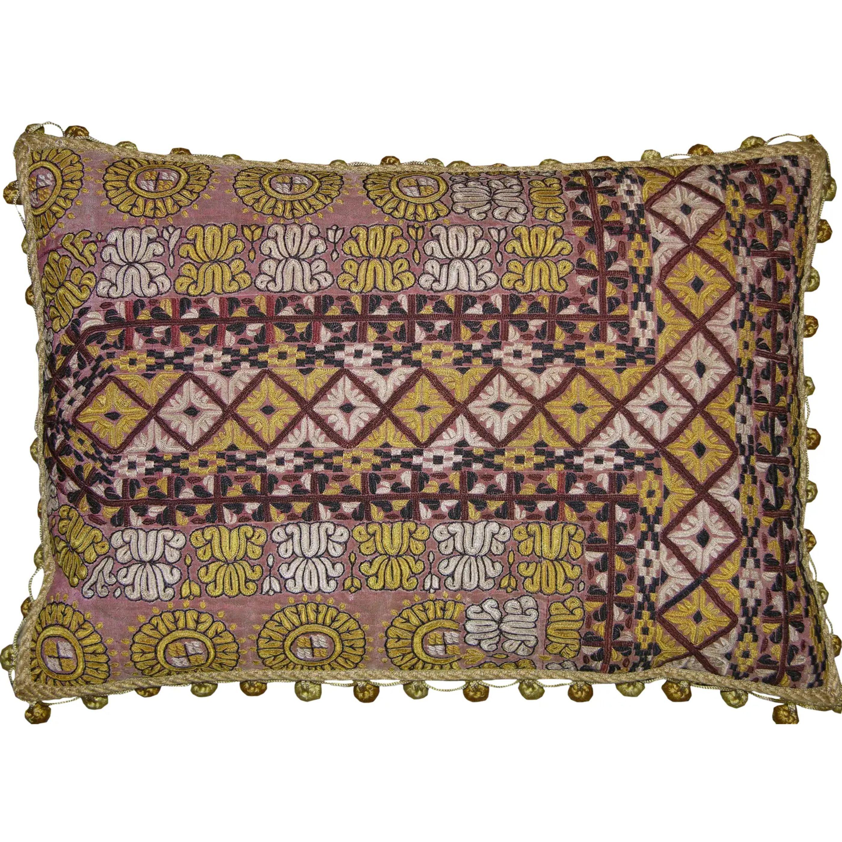 Vers 1850, ancien oreiller ouzbek. 20'' X 14''