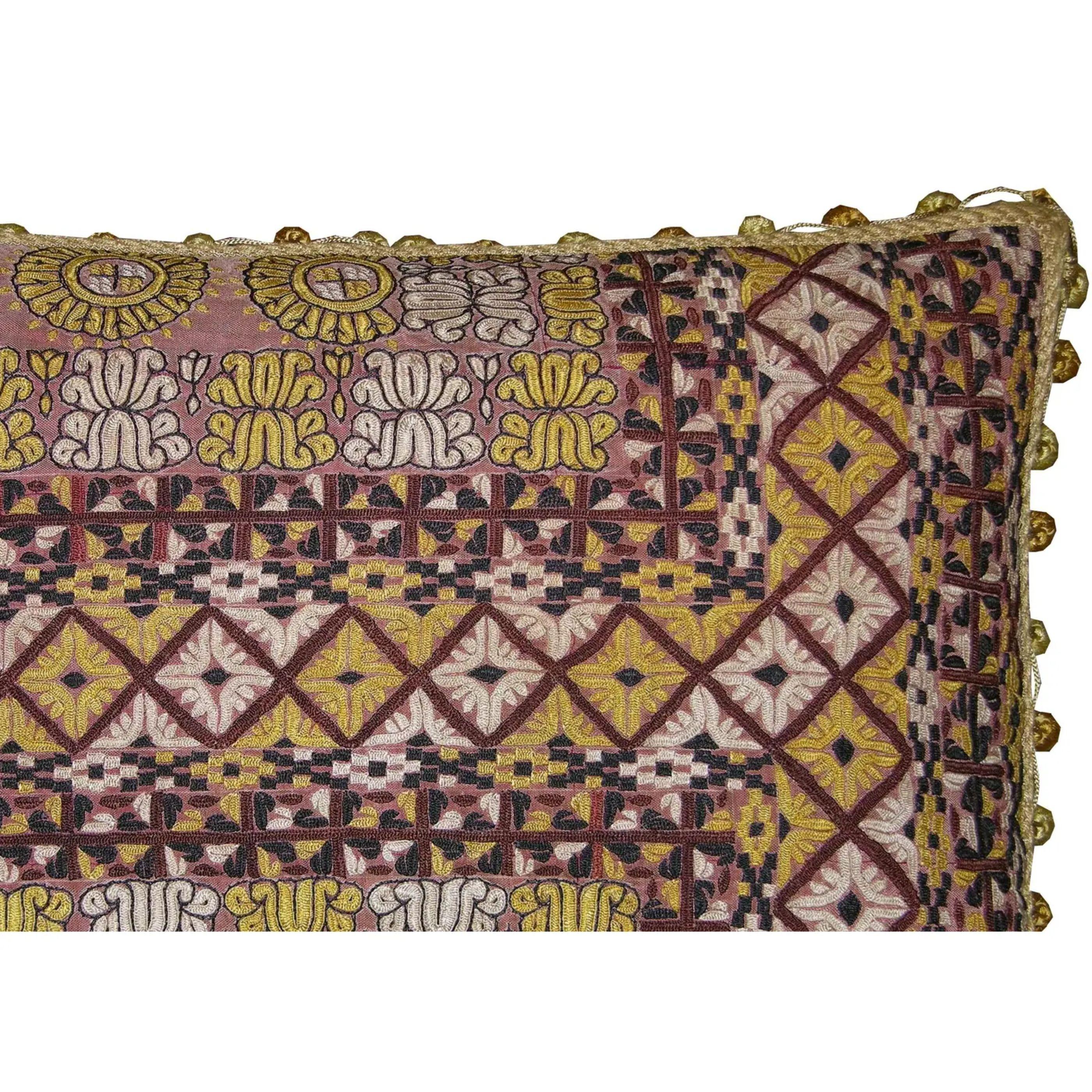 Empire 1850 Antique Uzbek Pillow - 20'' X 14'' For Sale