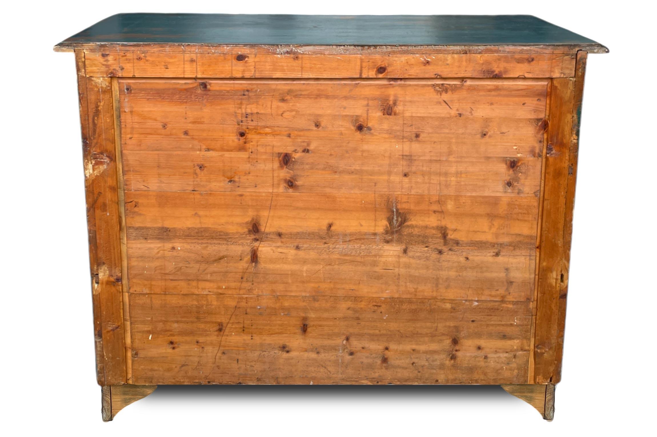 1850 Blue Painted Chest of Drawers, Central Europe 12