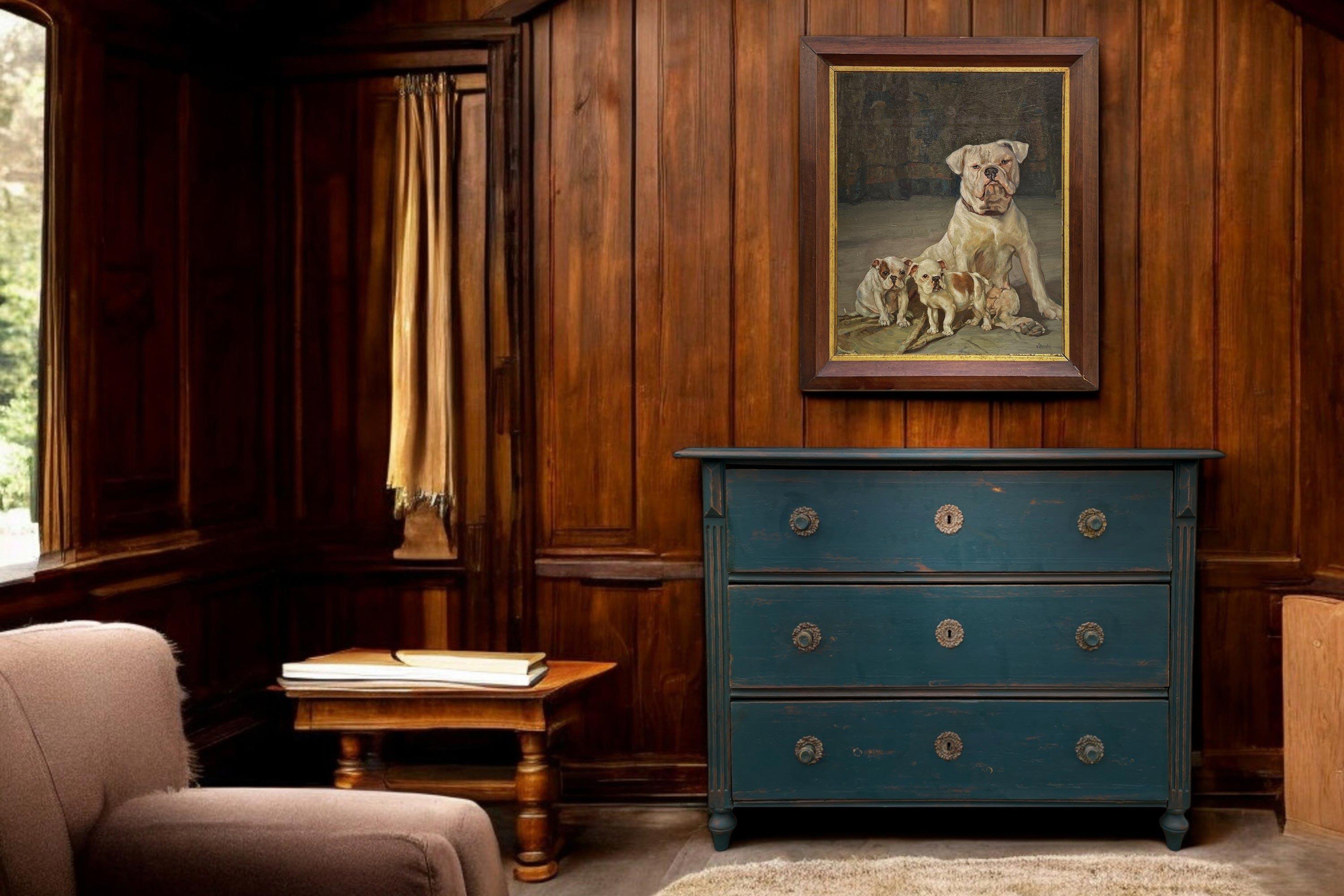 Louis Philippe 1850 Blue Painted Chest of Drawers, Central Europe