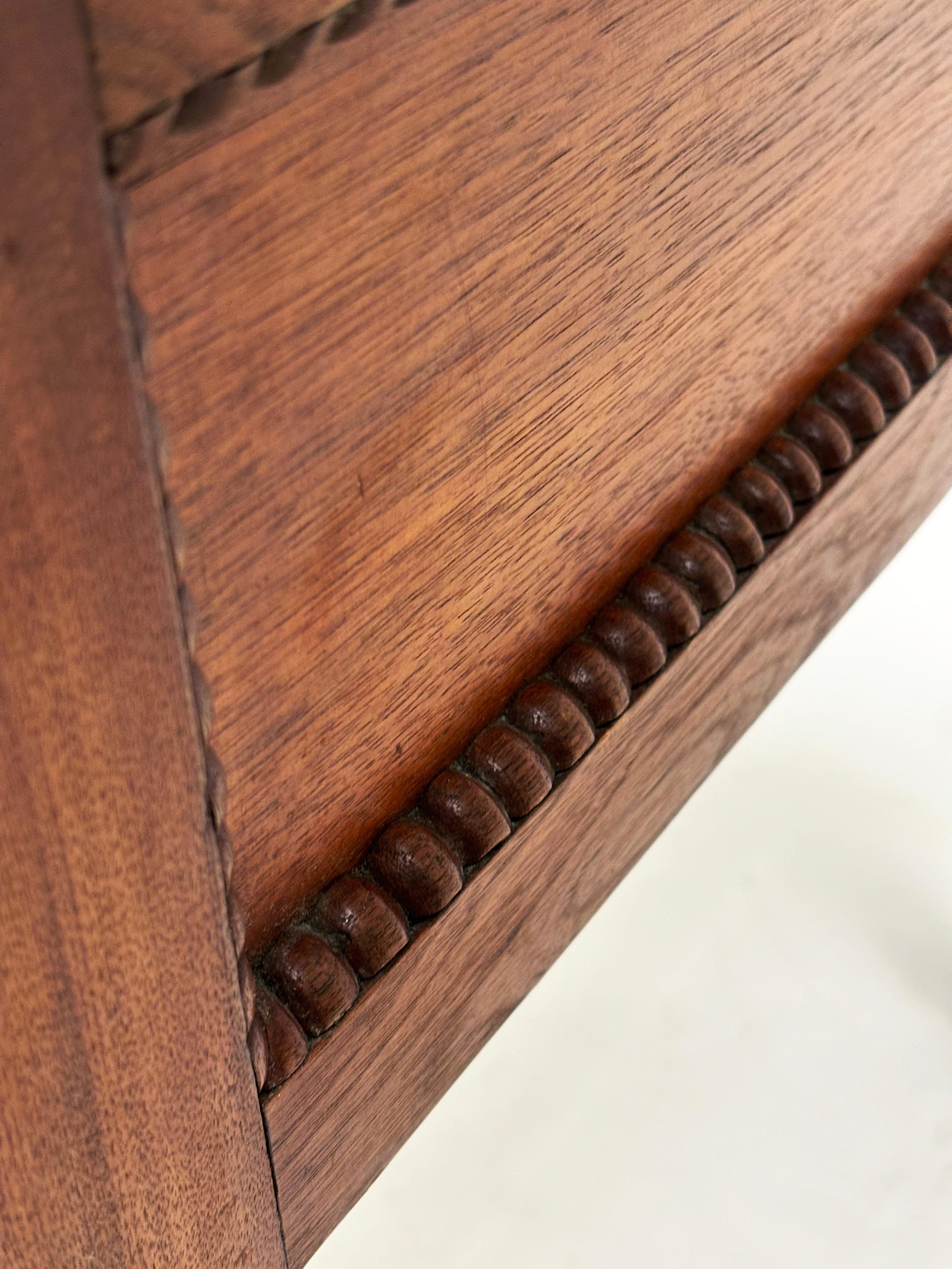 1850 Butternut and Oak Side Table with Two Stacked Drawers with Hobnail ...