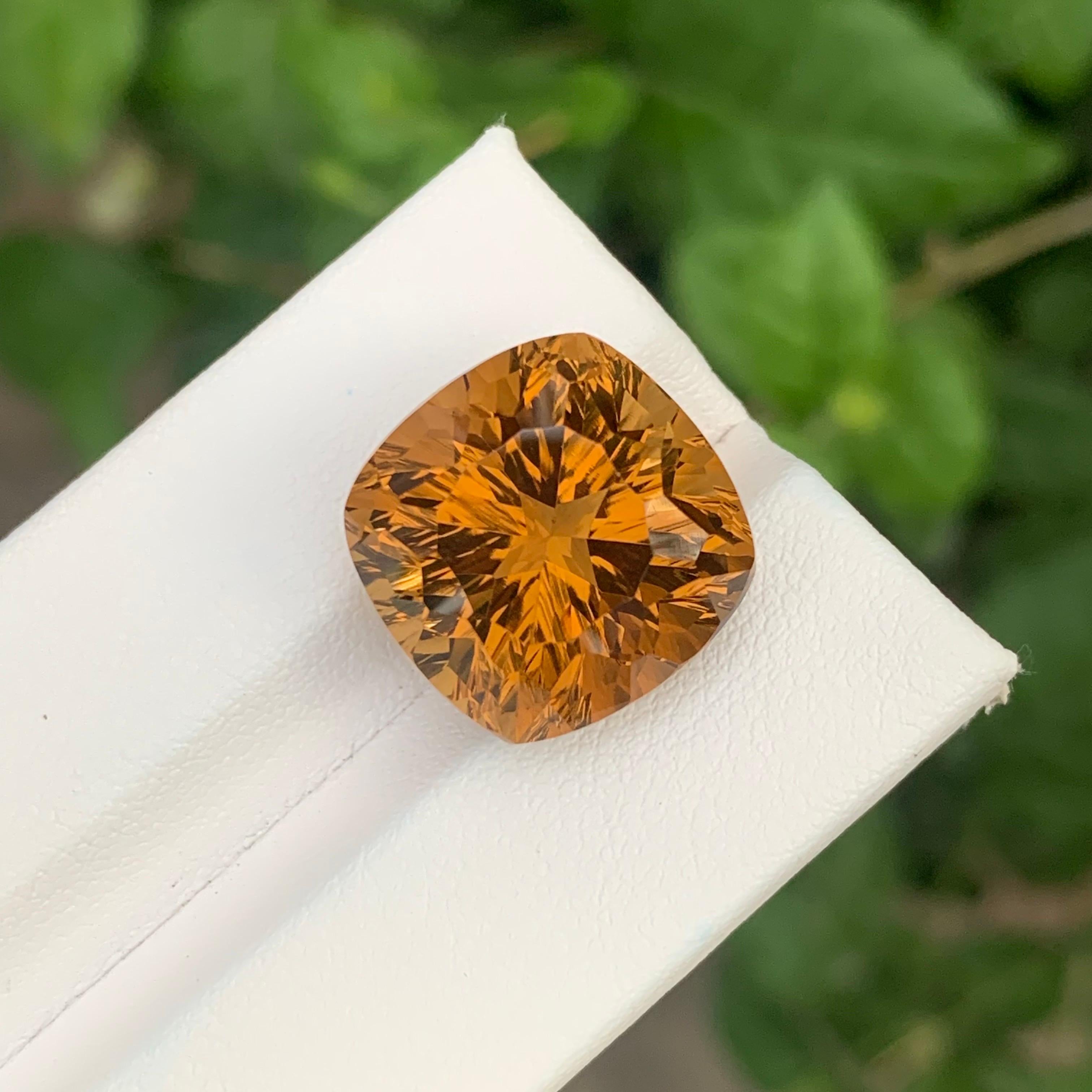 18.50 Carat Natural Loose Honey Citrine Square Shape Gemstone (pierre précieuse de forme carrée en forme de miel) en vente 4