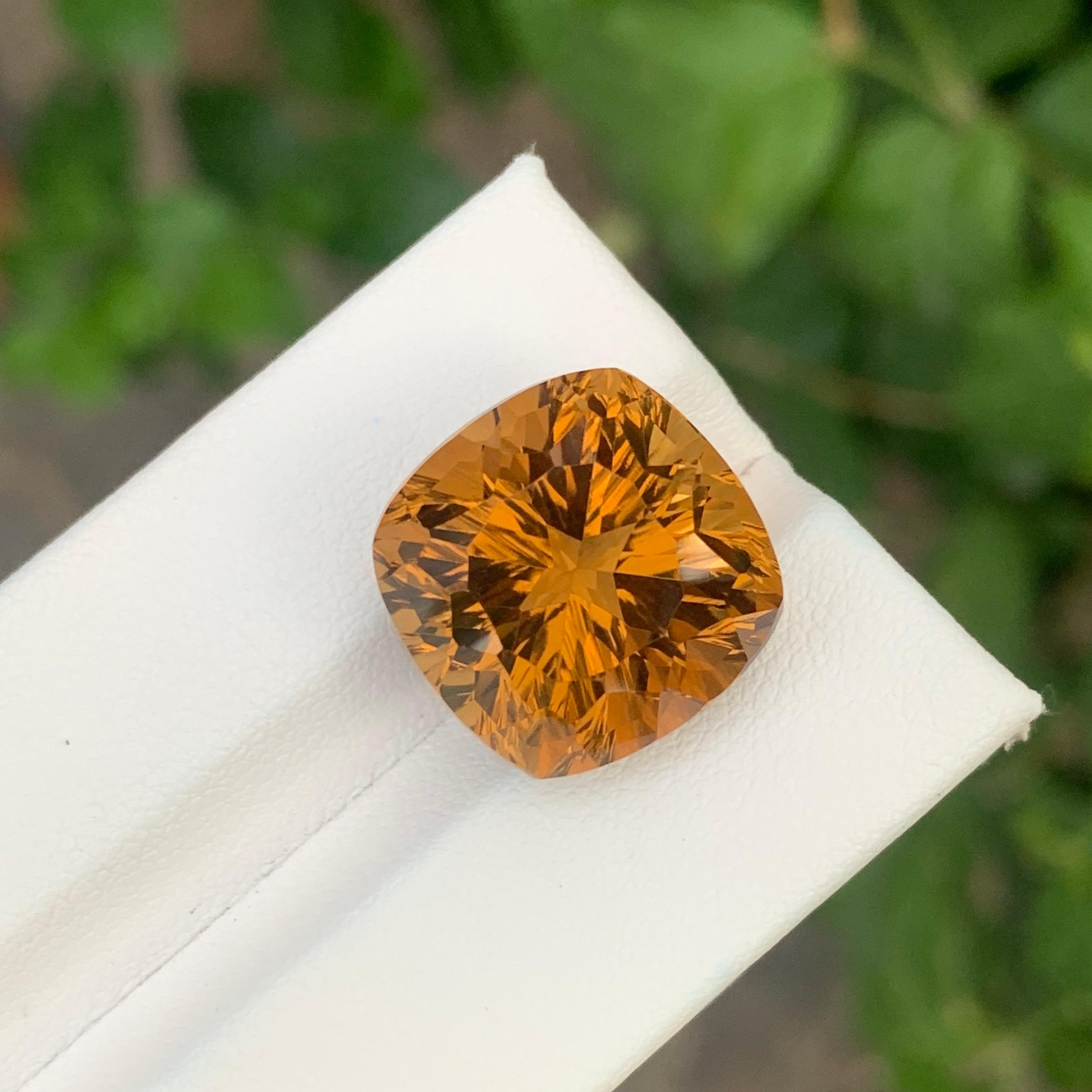 18.50 Carat Natural Loose Honey Citrine Square Shape Gemstone (pierre précieuse de forme carrée en forme de miel) en vente 3