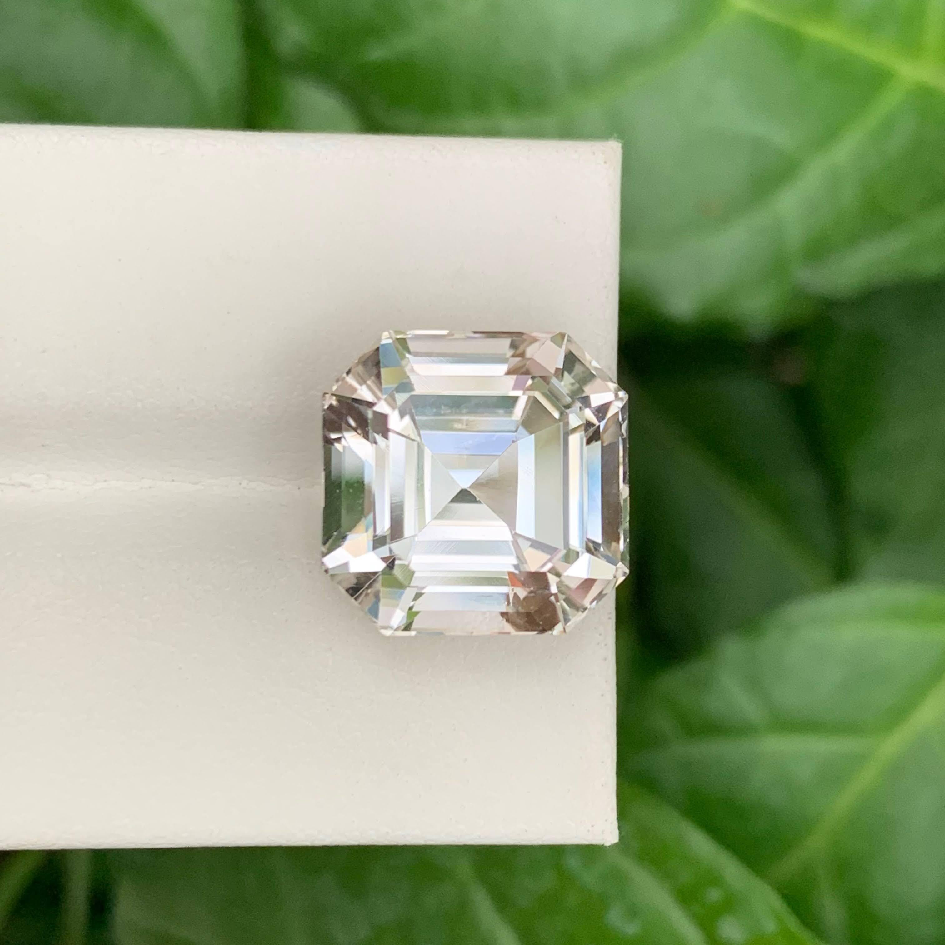 18.50 Carat Natural Loose Light Gold Topaz Stone Asscher Cut Pakistani Gemstone For Sale 5