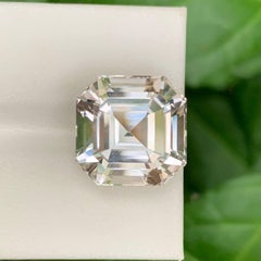 18.50 Carat Natural Loose Light Gold Topaz Stone Asscher Cut Pakistani Gemstone