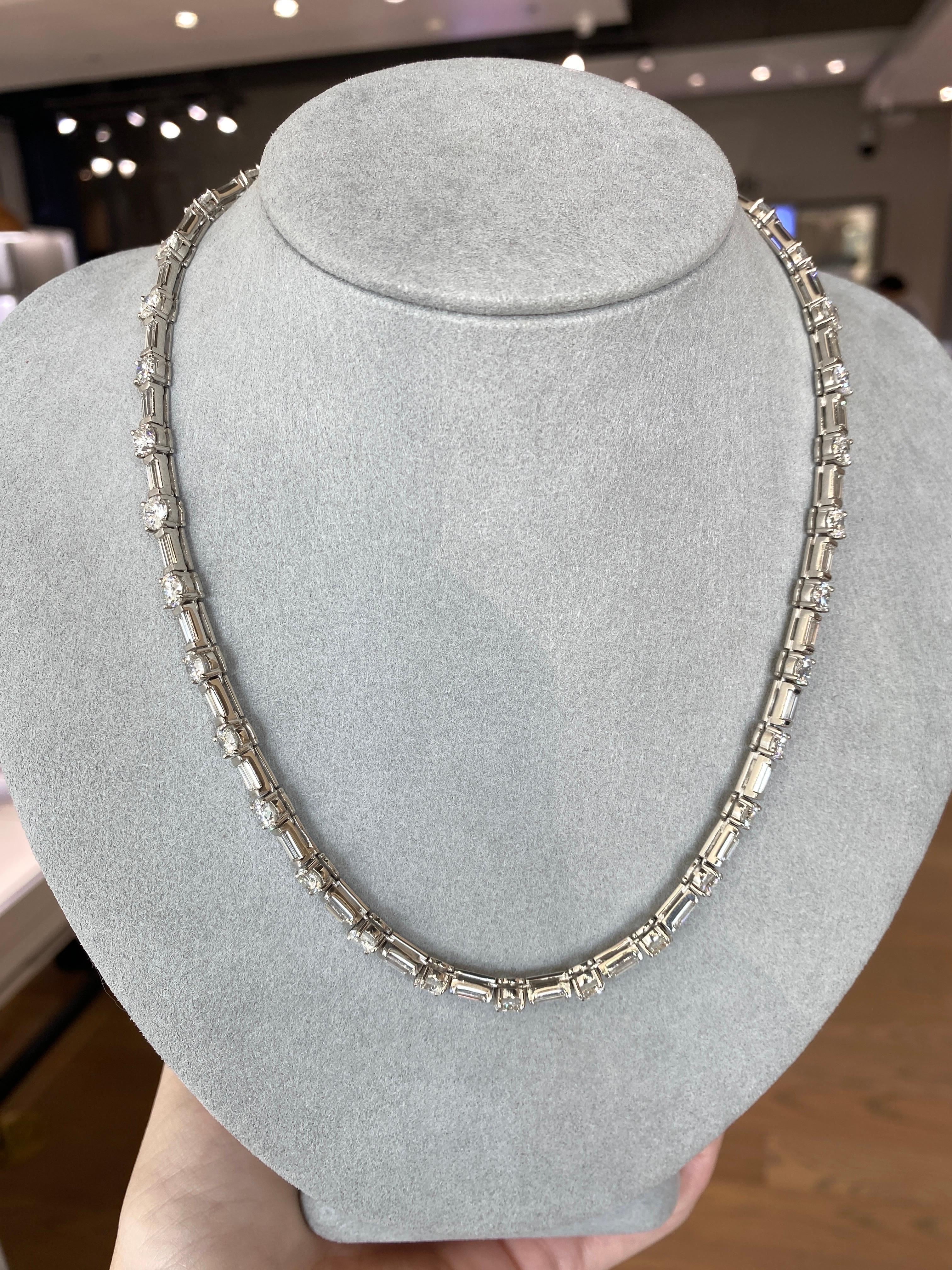 18.50 Carat Total Weight Natural Round and Baguette Diamond