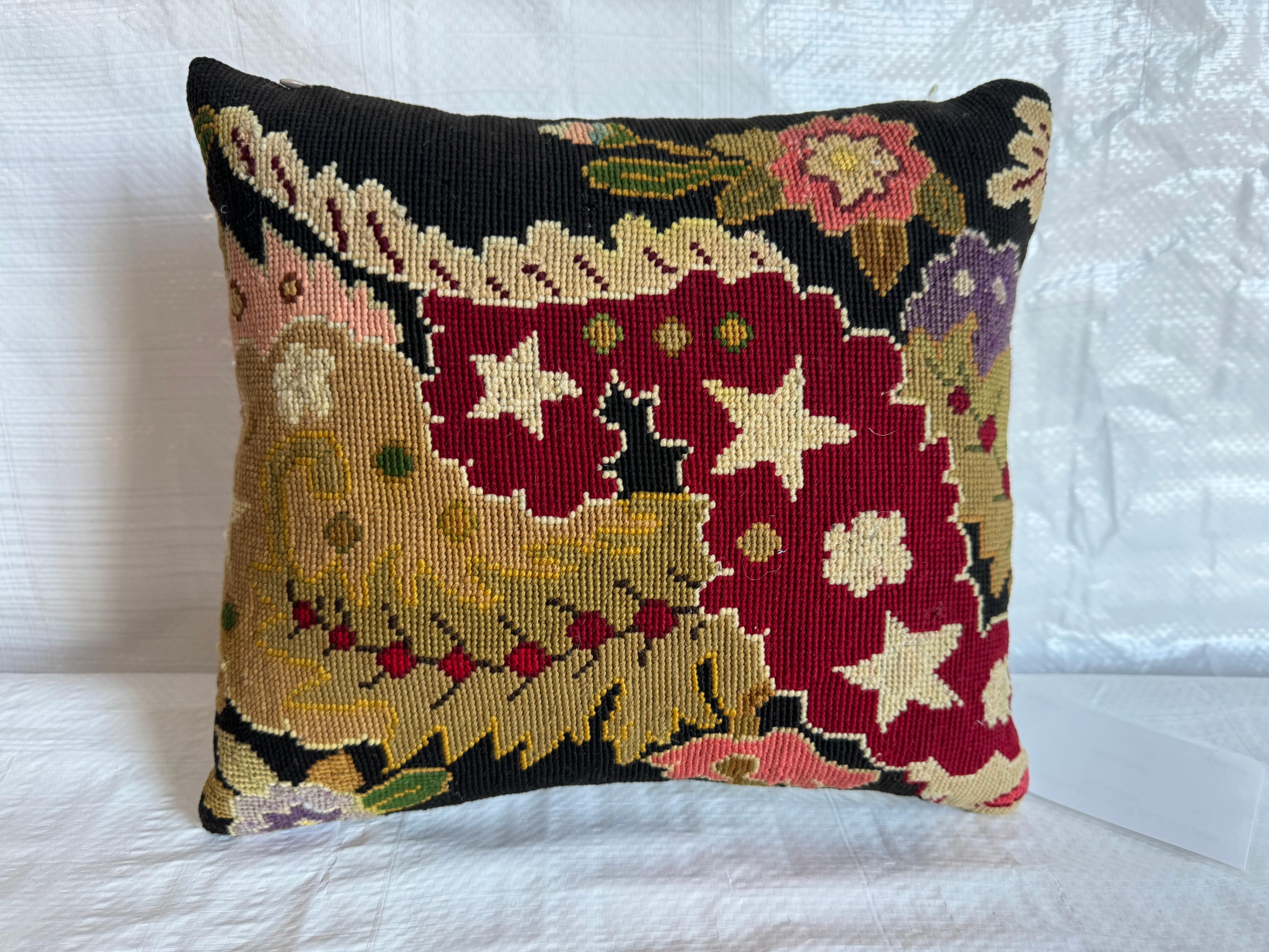 Discover elegance with the English Needlework Pillow, measuring 12