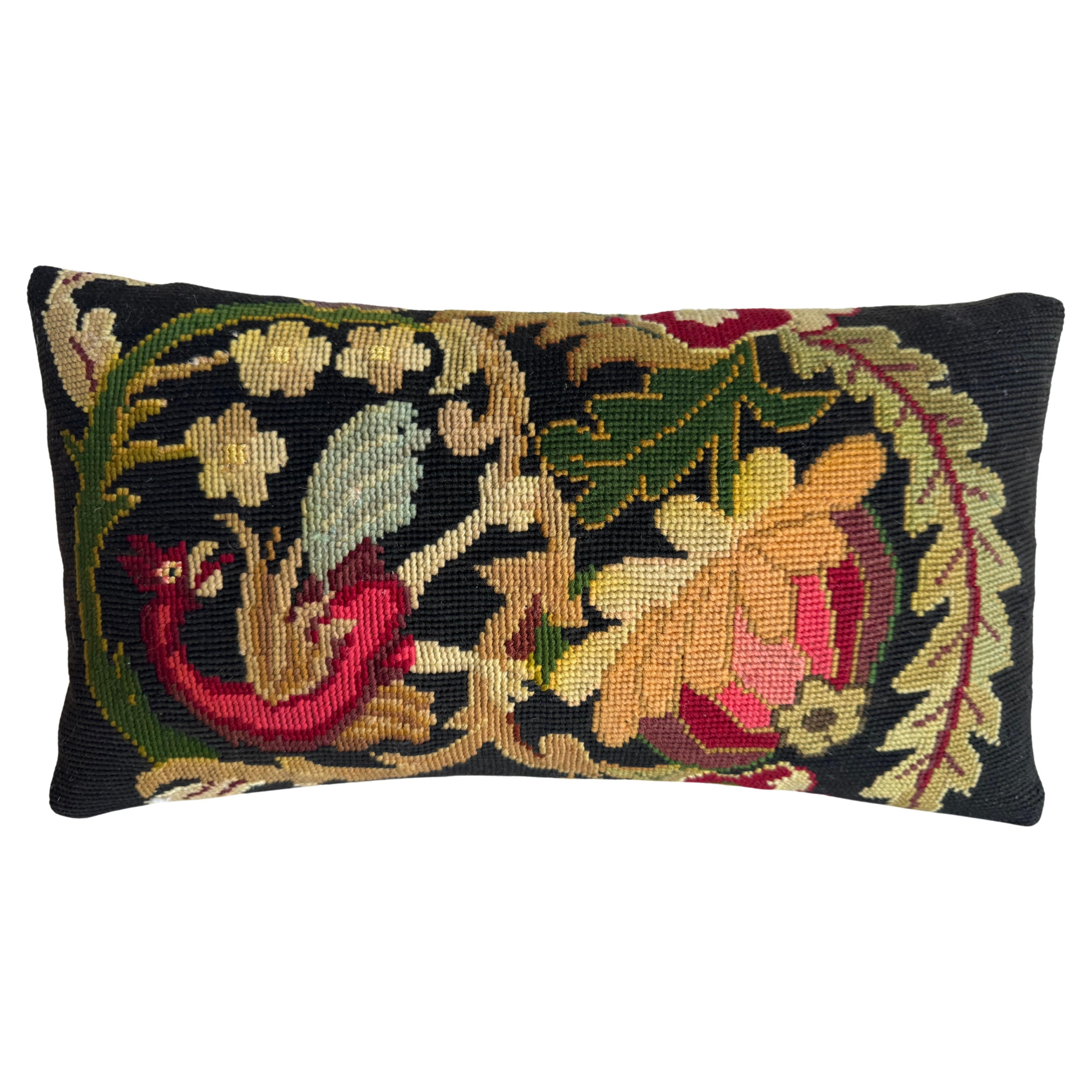 1850 English Needle Work Pillow - 15"X 8' For Sale