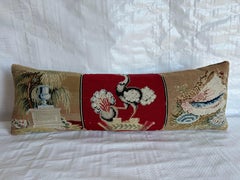 1850 English Needle Work Pillow - 23"X8"