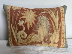 1850 English Needlework Pillow 13x9