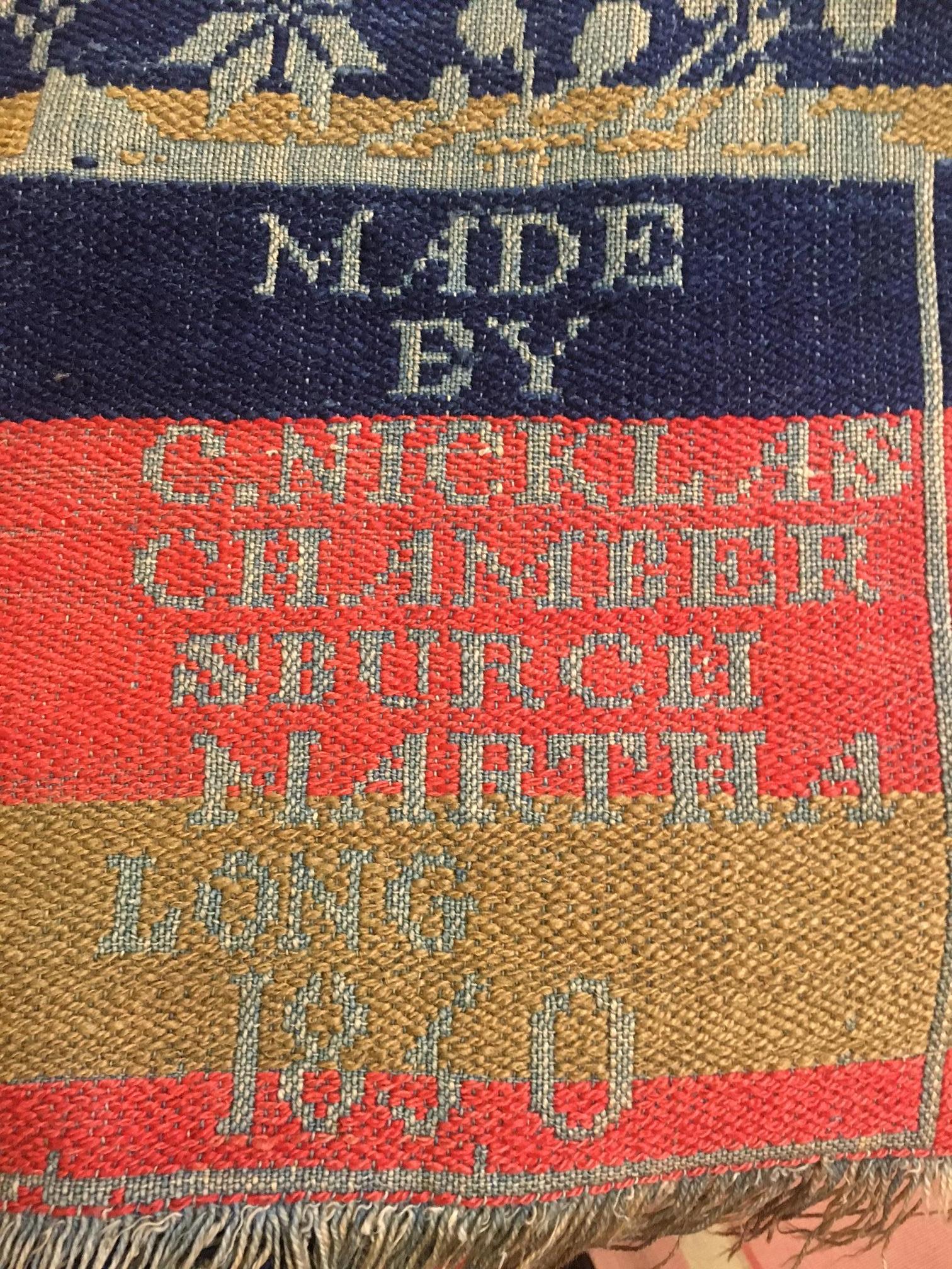1850 Floral Medallion Signed Jacquard Coverlet from Pennsylvania Large Size For Sale 6