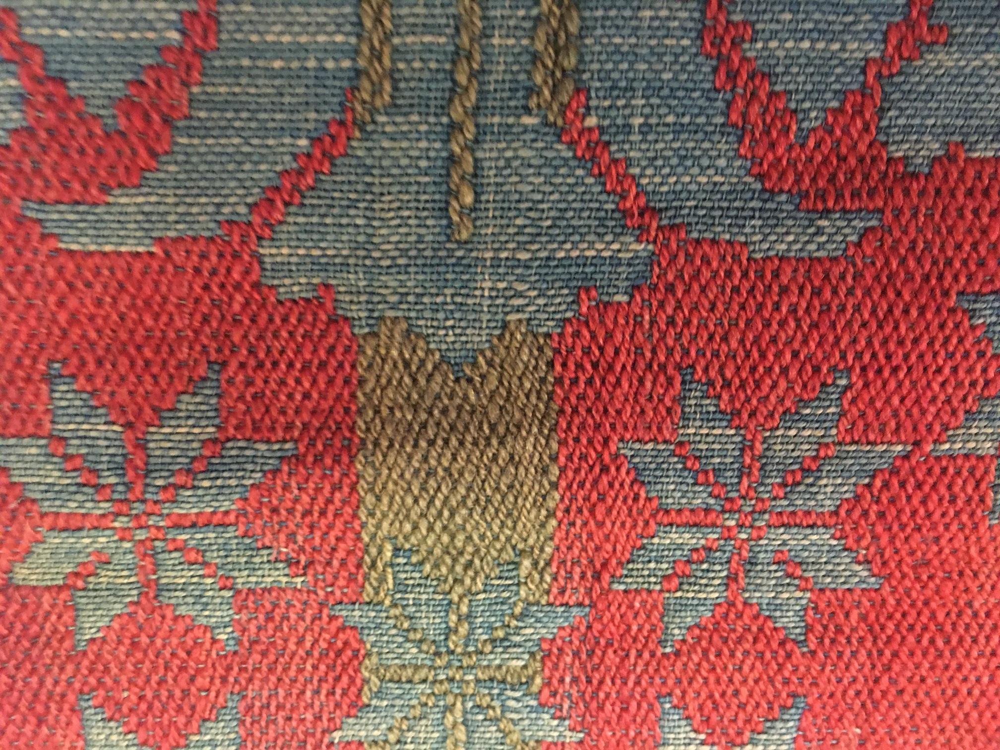 1850 Floral Medallion Signed Jacquard Coverlet from Pennsylvania Large Size For Sale 1
