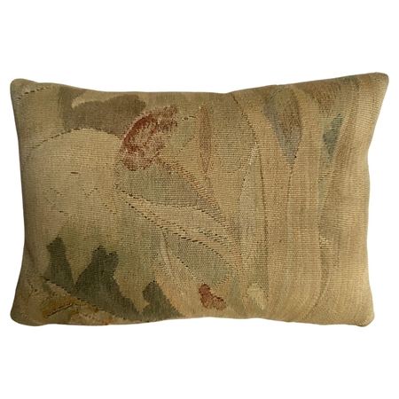1850 French Aubusson Tapestry Pillow 13x9