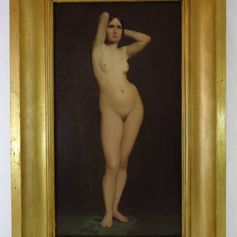 Gorgeous female figure created by Paul Jourdy (Digione 1850-Parigi 1856) French artist of the first 800, student of Lethiere and Ingres which demonstrates all its sensitivity in this work. His works are found in many museums. He won the Prix de Rome