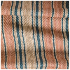 Antique Fabric 1850 Semi Mechanical Loom Striped Spinone Melange, Florence, Italy