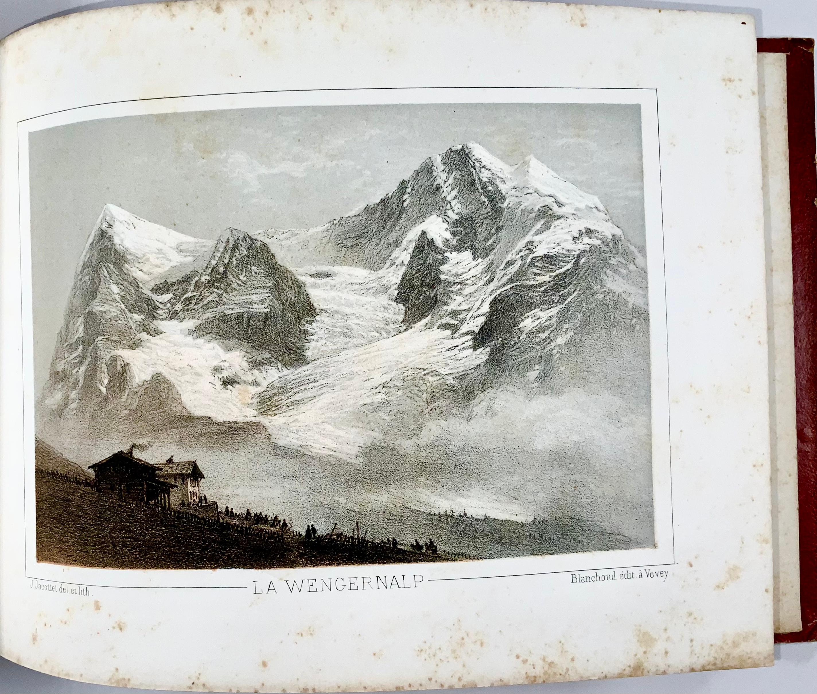 1850 Souvenir album, 19 toned lithographs of Bernese Oberland, Switzerland For Sale 3