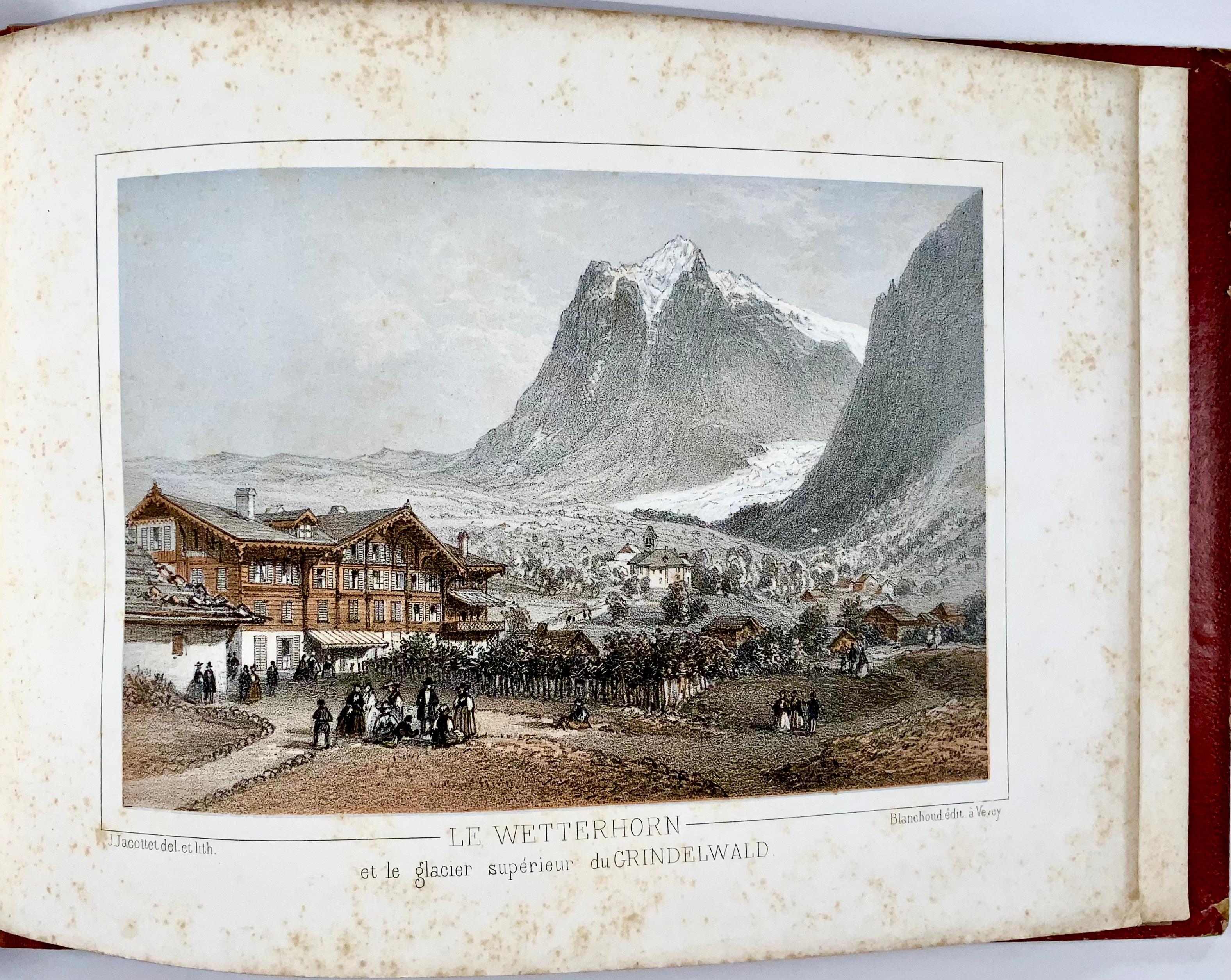 1850 Souvenir album, 19 toned lithographs of Bernese Oberland, Switzerland For Sale 4