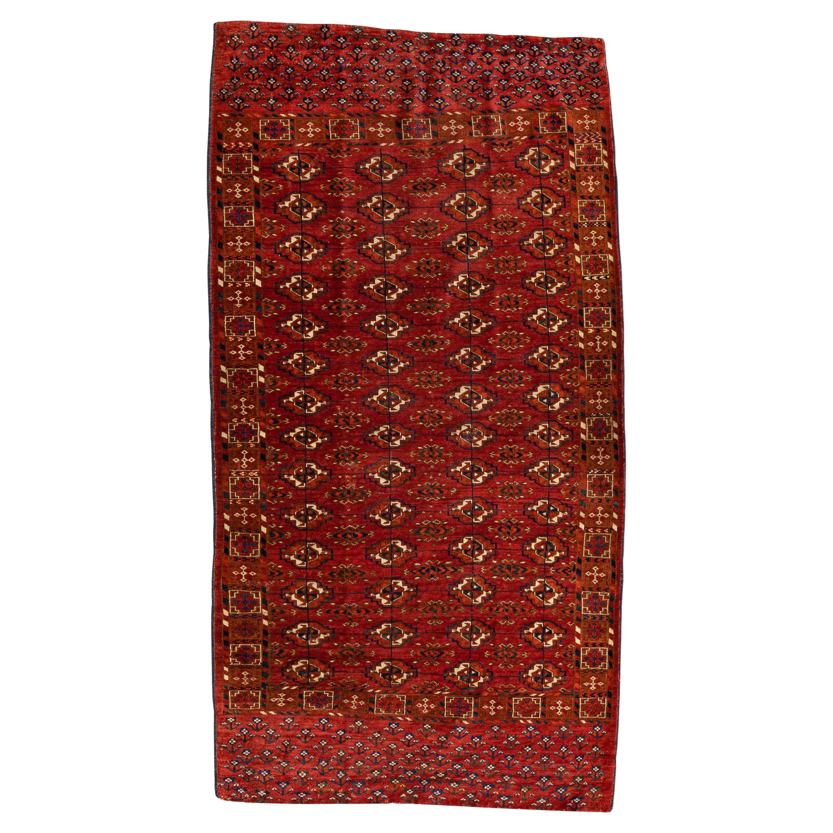 Centrasiatique Tapis antique du Mid Century Antiques Tekke du Turkménistan en vente