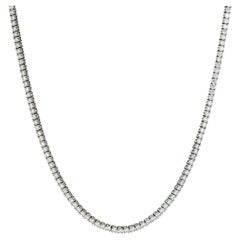 Retro 18.50ct Diamond Riviera Necklace Estate 14k White Gold 21.5" Tennis Line Chain