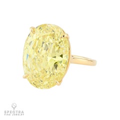 18.50ct Fancy Intense Yellow Oval Diamond Ring  Spectra Fine Jewelry