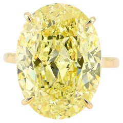 18.50ct Fancy Intense Yellow Oval Diamond Ring  Spectra Fine Jewelry