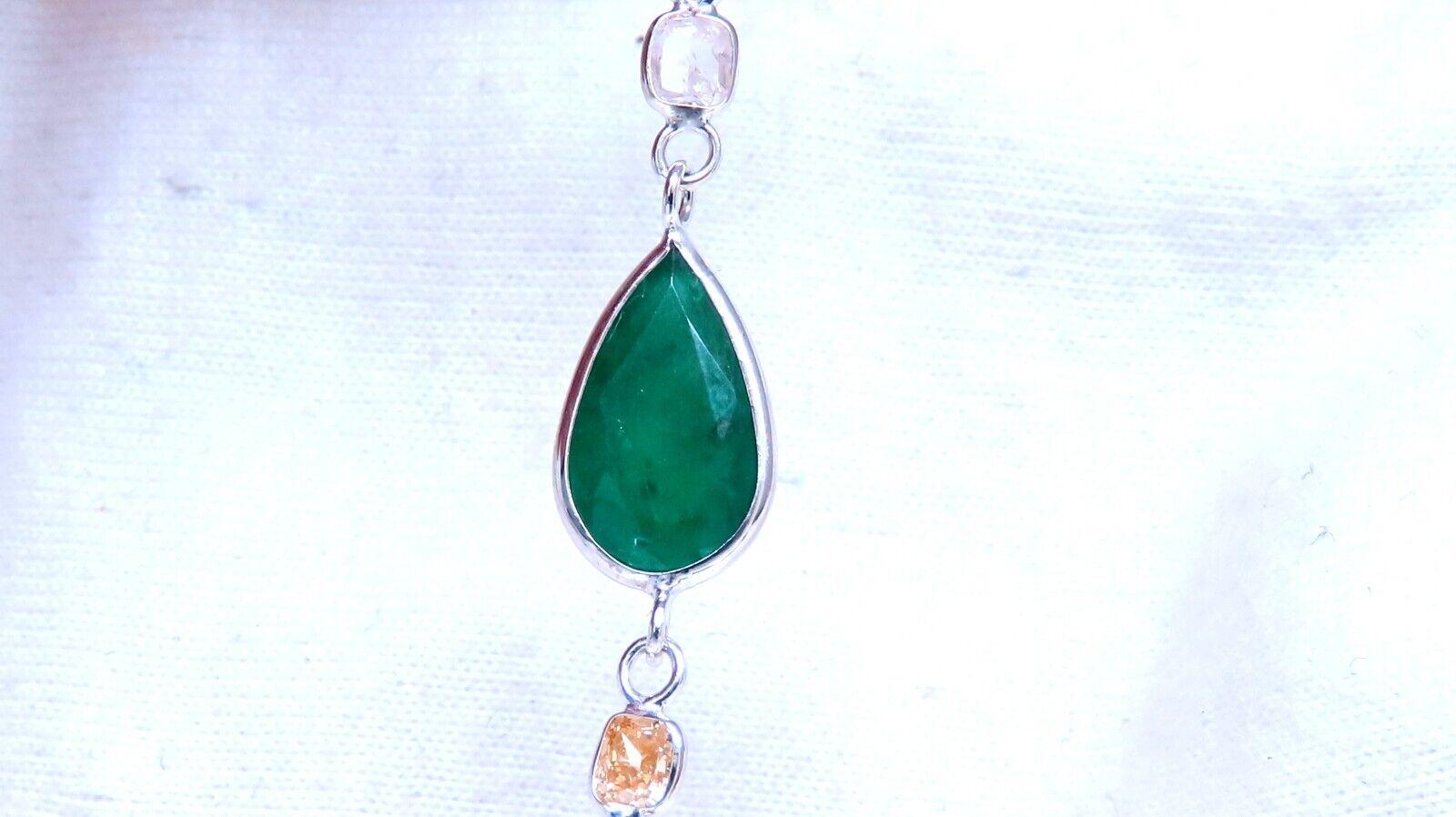 18.50ct. Natürliche Smaragde Diamanten Yard-Halskette 14kt im Zustand „Neu“ im Angebot in New York, NY