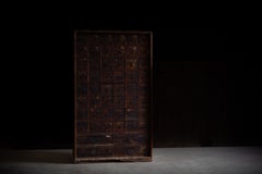 1850s-1890s Japanese antique mid-size medicine tansu chest of drawers, wabi sabi