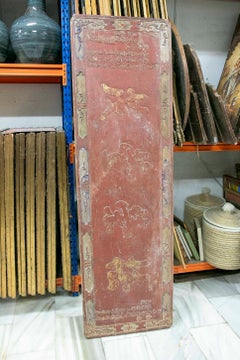 1850s Antique Chinese Welcome Panel Carved in Wood with Calligraphy