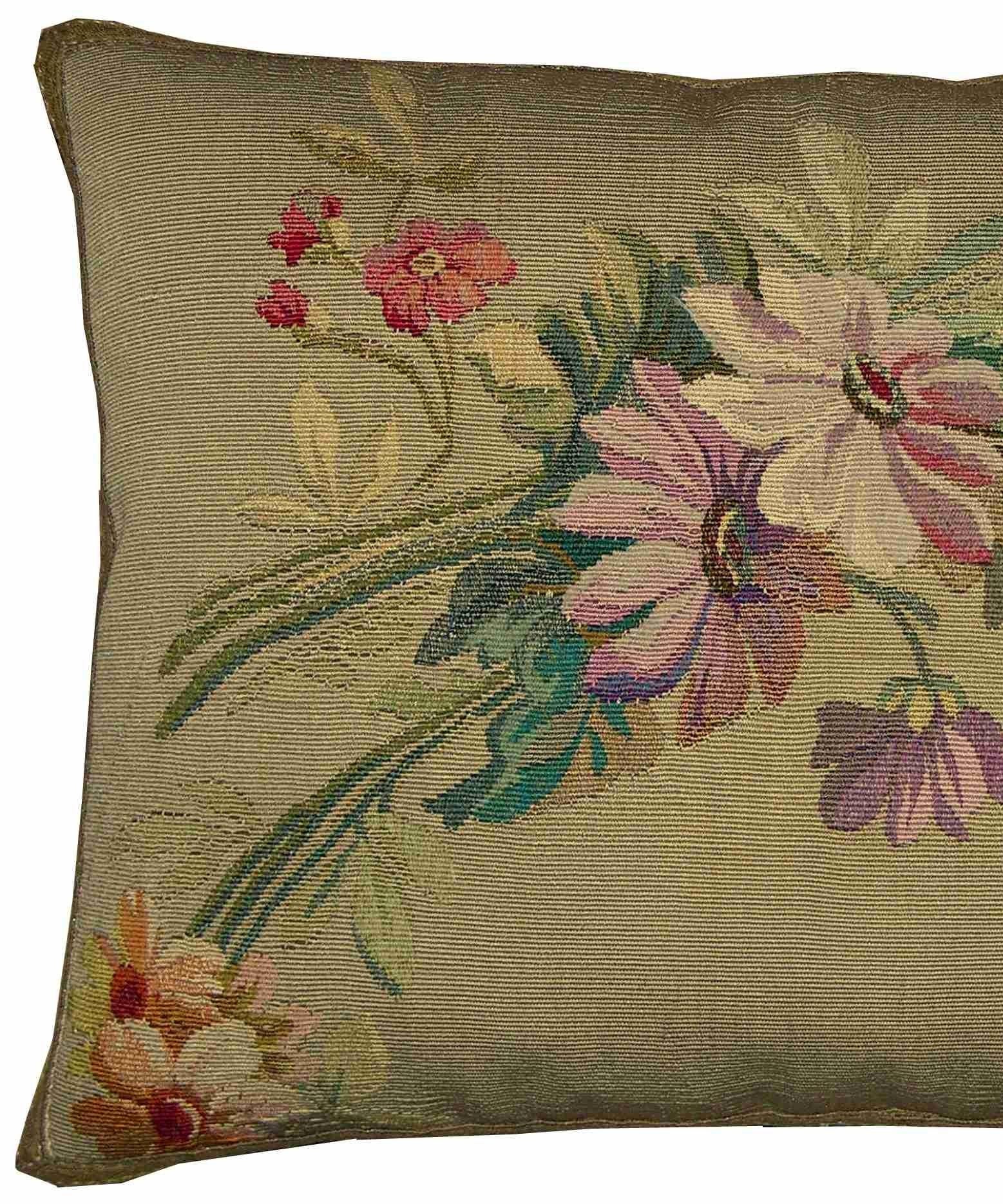 Empire 1850s Antique French Aubusson Pillow For Sale