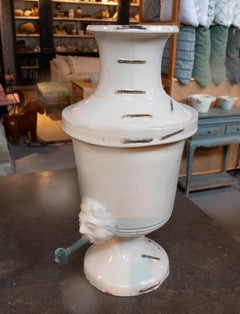 1850s Antique Glazed Ceramic Ewer with a Face on the Spout