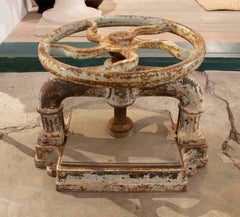Presse industrielle ancienne des années 1850 en fer blanc patiné