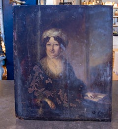1850s Antique Portrait of a Woman on a Copper Plate