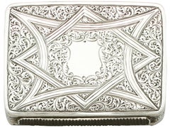 Boîte Vesta écossaise ancienne des années 1850 en argent sterling, agate et citrine
