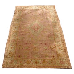 1850s Antike Stammes Türkisch Oushak Teppich - 12'10'' X 7'10''