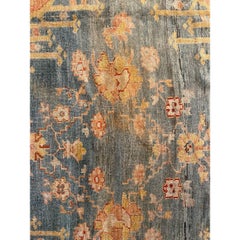 1850s Antique Tribal Turkish Oushak Rug