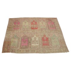 Tapis de prière familial turc ancien des années 1850 10'5''x8'1''