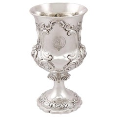 1850s Antique Victorian Sterling Silver Goblet