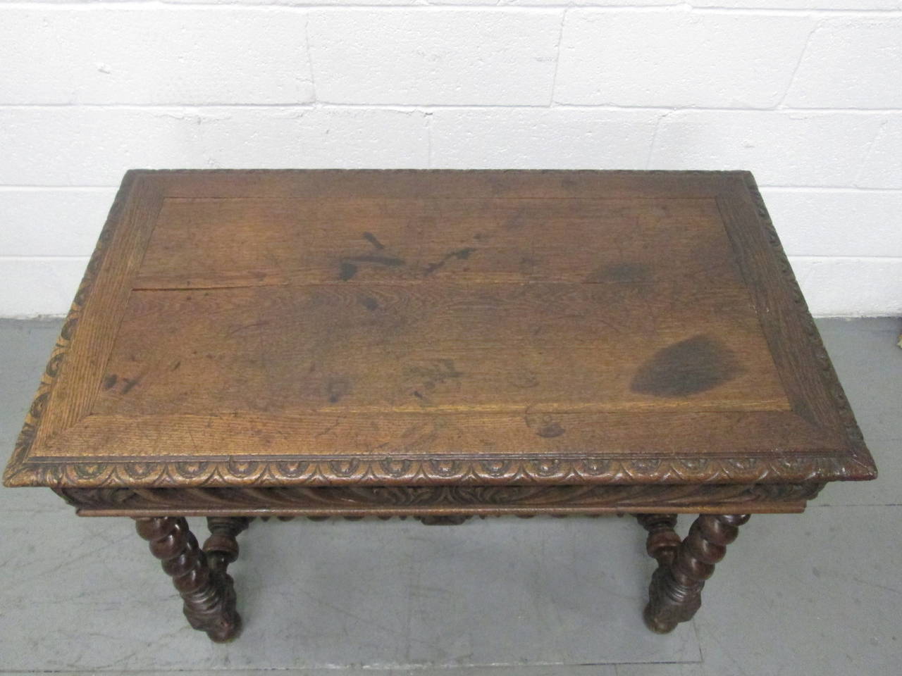 1850s Barley Twist Library Table For Sale 1