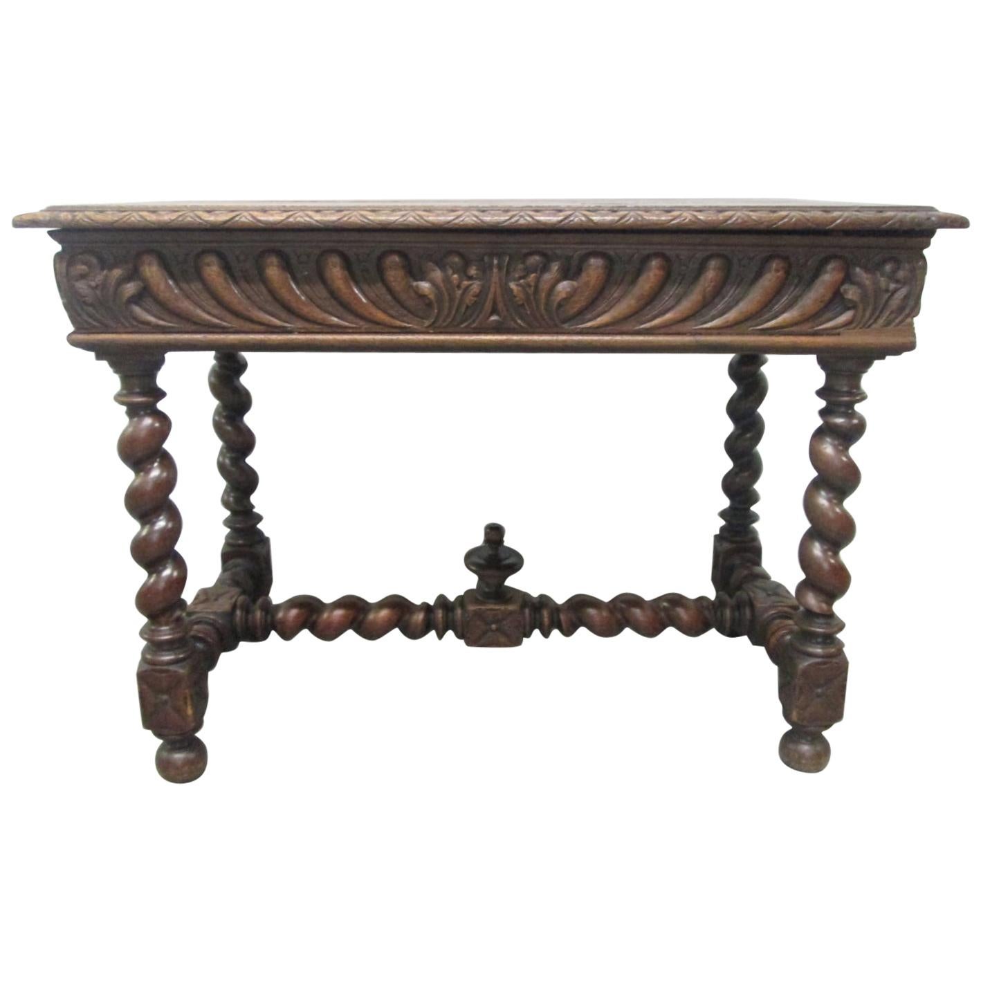 1850s Barley Twist Library Table For Sale