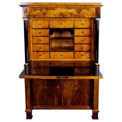 1850s Biedermeier Cherry Wood Secretaire