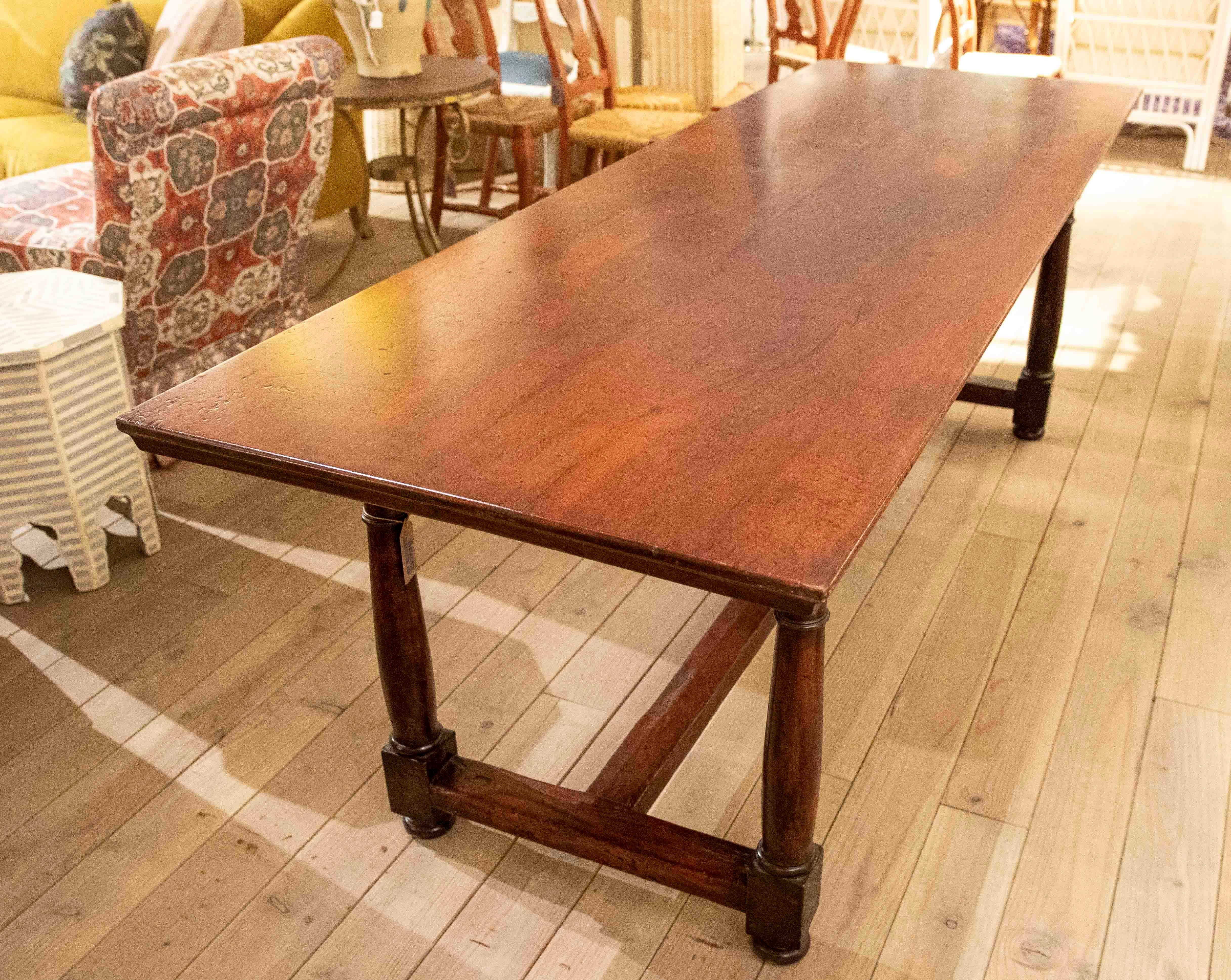 19th Century 1850s Classic Style Rectangular Dining Table in Solid Wood For Sale