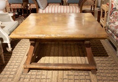 1850s Coffee Table with Marble-effect Top and Wooden Base