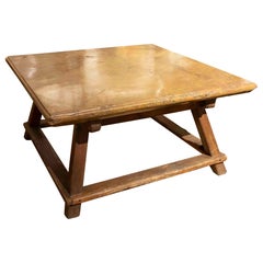 1850s Coffee Table with Marble-effect Top and Wooden Base